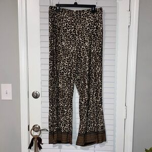 Robert Louis Leopard Print Flare Pants